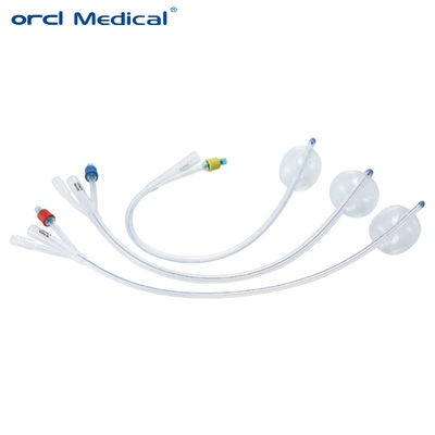 Harga Grosir Perlengkapan medis sekali pakai 100% Silikon 3 Way Steril Foley Kateter Pemasok