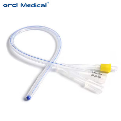 Kateter Foley Silikon Medis 3 Way untuk Bedah Urologi