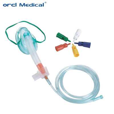 PVC Adjustable Venturi Non Rebreather Oxygen Mask / Multi Vent Mask Dengan Tabung Oksigen