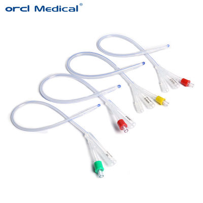 Coude tip 2 Way/3Way Kateter Foley Silikon untuk Pasien dengan Obstruksi Uretra di Pusat Rehabilitasi