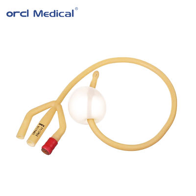 Pabrik Grosir Medical Disposable Yellow Urinary Fr6-30 Kateter Foley Lateks Dengan 2 Way 3 Way