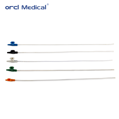 Fleksibel Low-Friction Medical-Grade Fr6-22 Ukuran PVC Suction Catheter dengan Tanda Wisuda